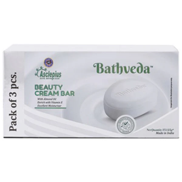 ASCLEPIUS BATHVEDA BEAUTY CREAM BAR - PACK OF 3 (375 GM EACH)